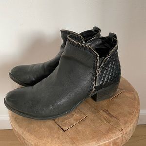 Black leather booties Lucky